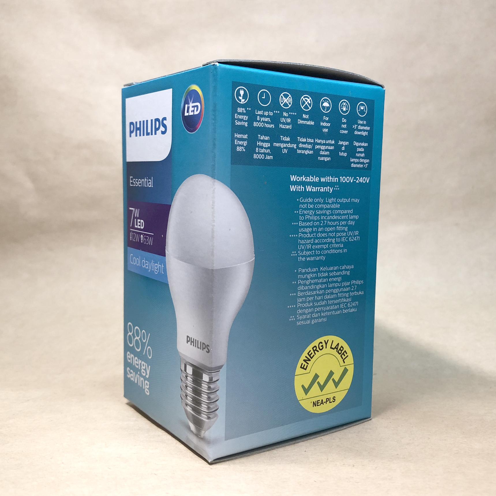 Bóng Philips LED Bulb Essential 7W E27 ( Ánh sáng trắng 6500K)