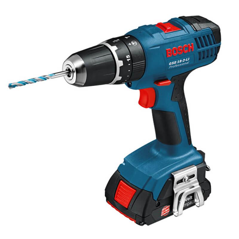 Máy khoan đông lực dùng pin, GSB 18-2-LI SET (18V/2.0Ah*2), 06019D23K0, Bosch