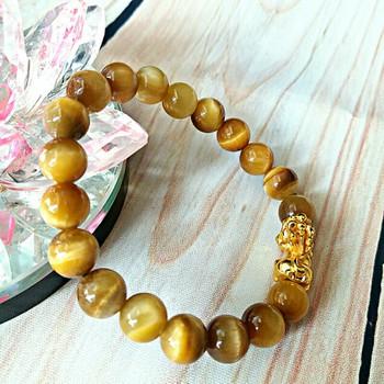 Vòng tay Mắt Hổ Vàng Mix Tỳ Hưu