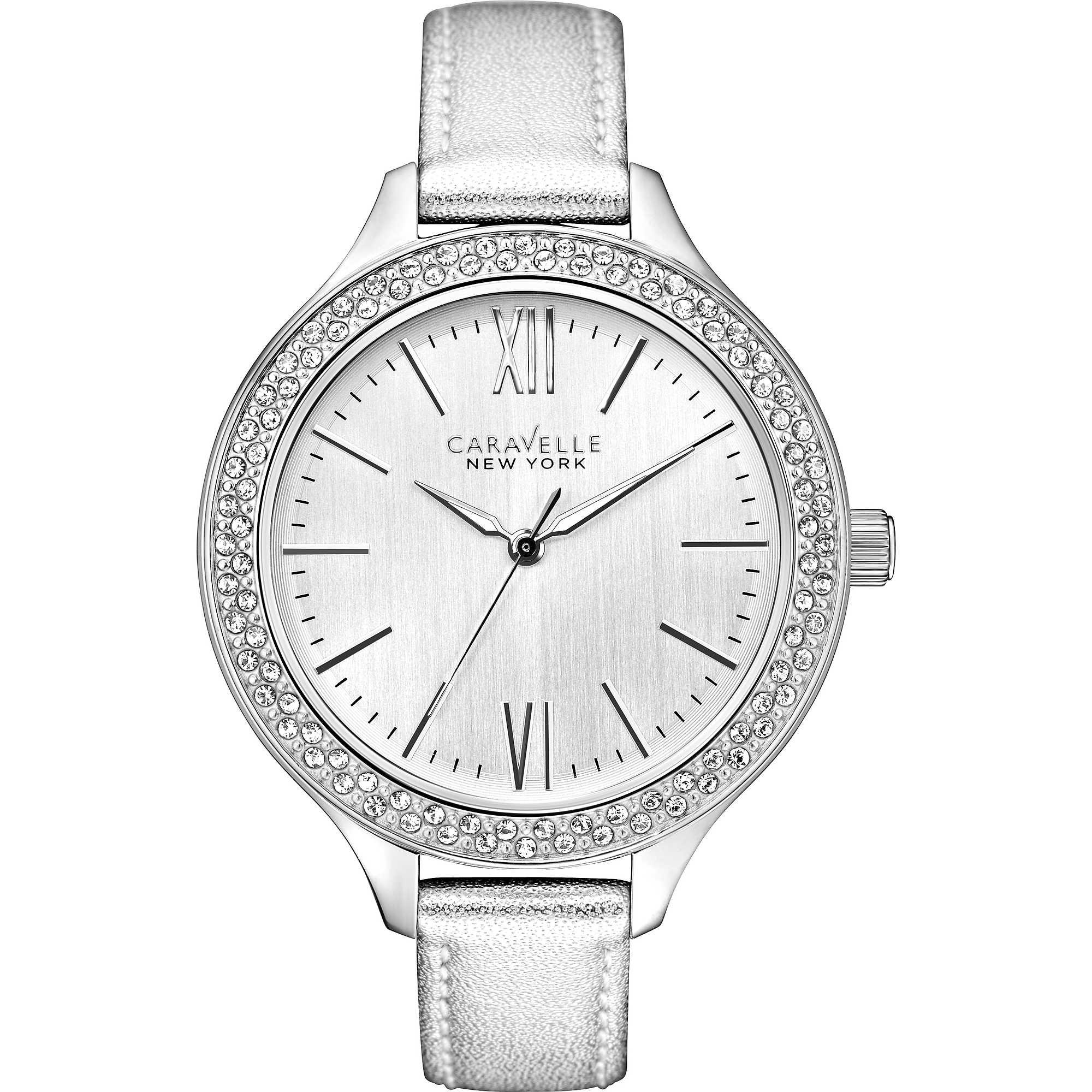Đồng hồ nữ dây da Caravelle 43I167 36mm - Bạc