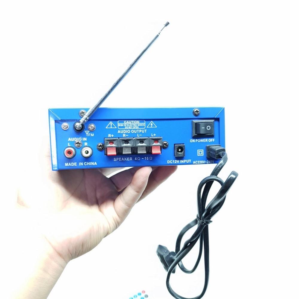 Amply LDZS BLJ-253 12V/220V USB BLUTOOTH 300W x 300W (XANH)