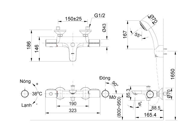 Sen tắm nhiệt độ Inax BFV3413-4