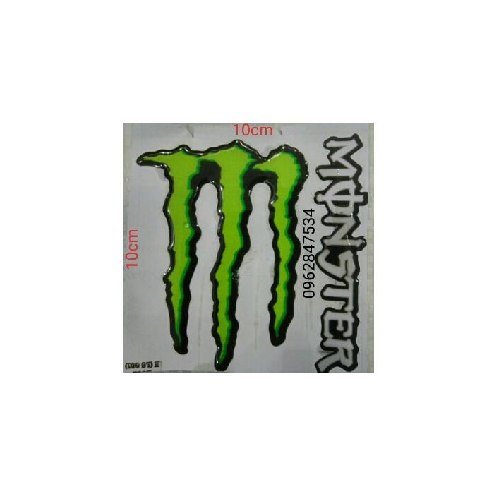 LOGO Tem nổi monster CHỮ M