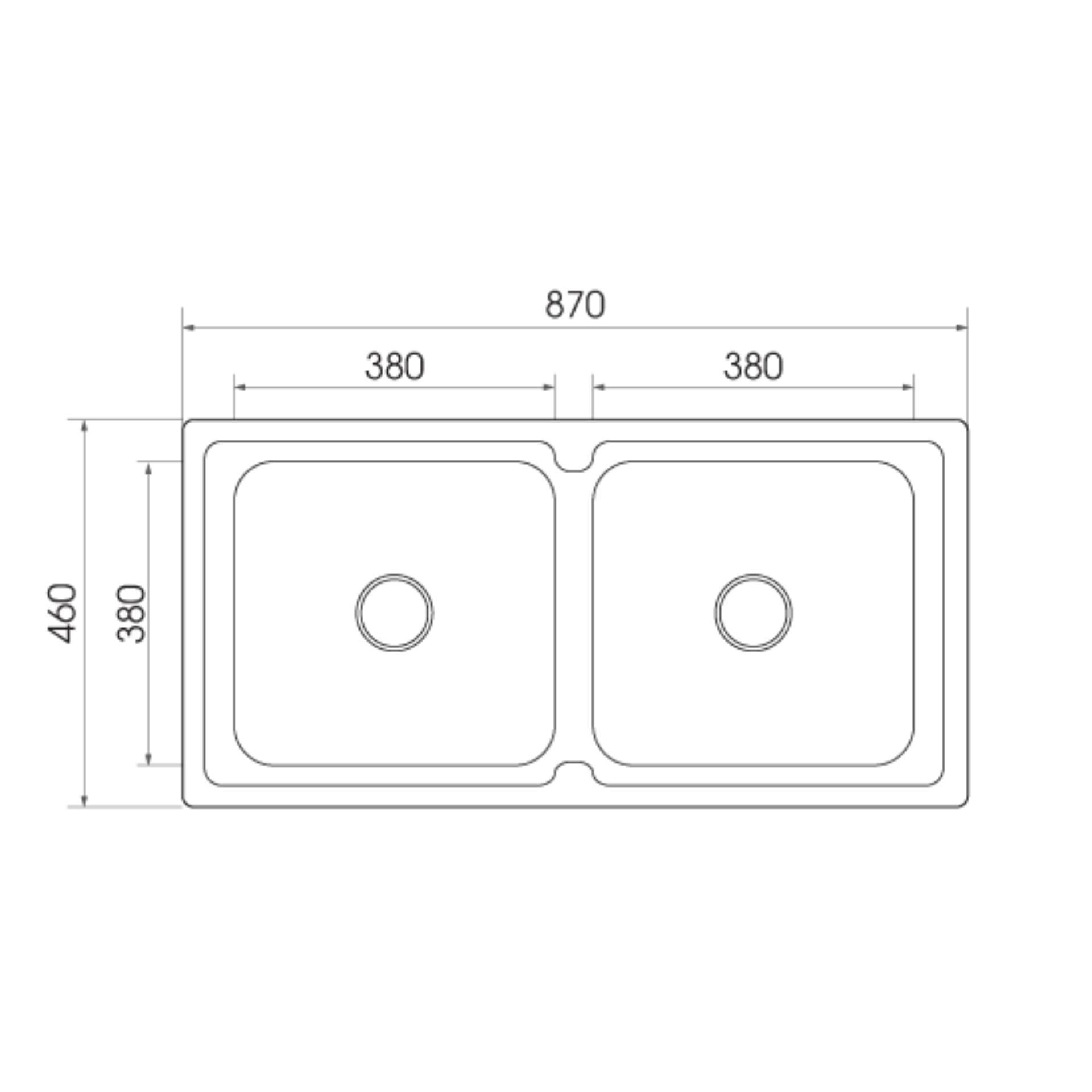 Bồn rửa chén 2 hộc ATMOR Model: AT-222 chống ổn và chịu nhiệt cao rất bền bỉ theo thời gian