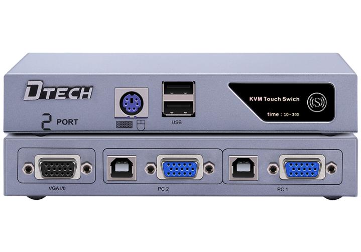 Bộ chia VGA KVM 2 vào 1 ra Dtech DT-8021