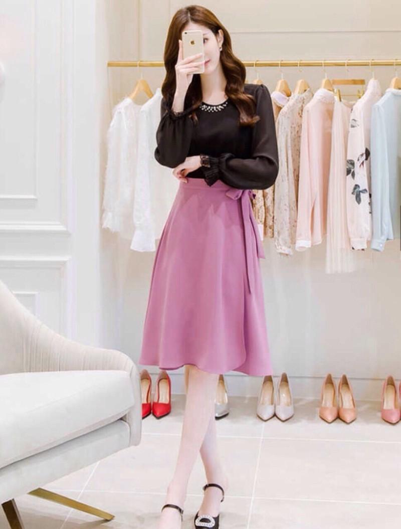 Chân váy thắt nơ Hana