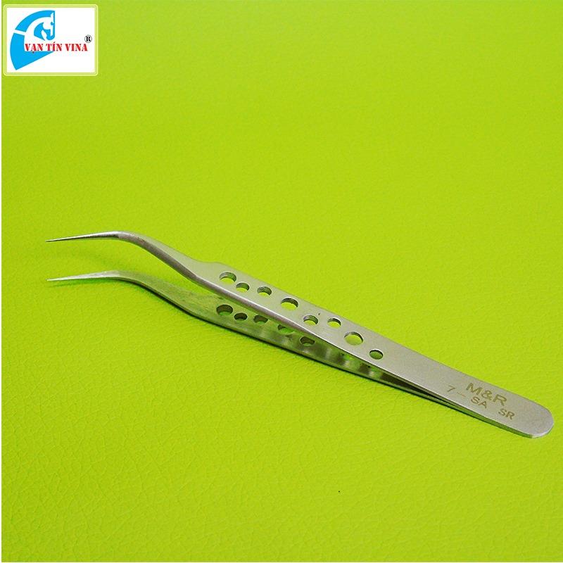 [HCM]Nhíp nối mi M&R 7-SA ( lỗ - cong )
