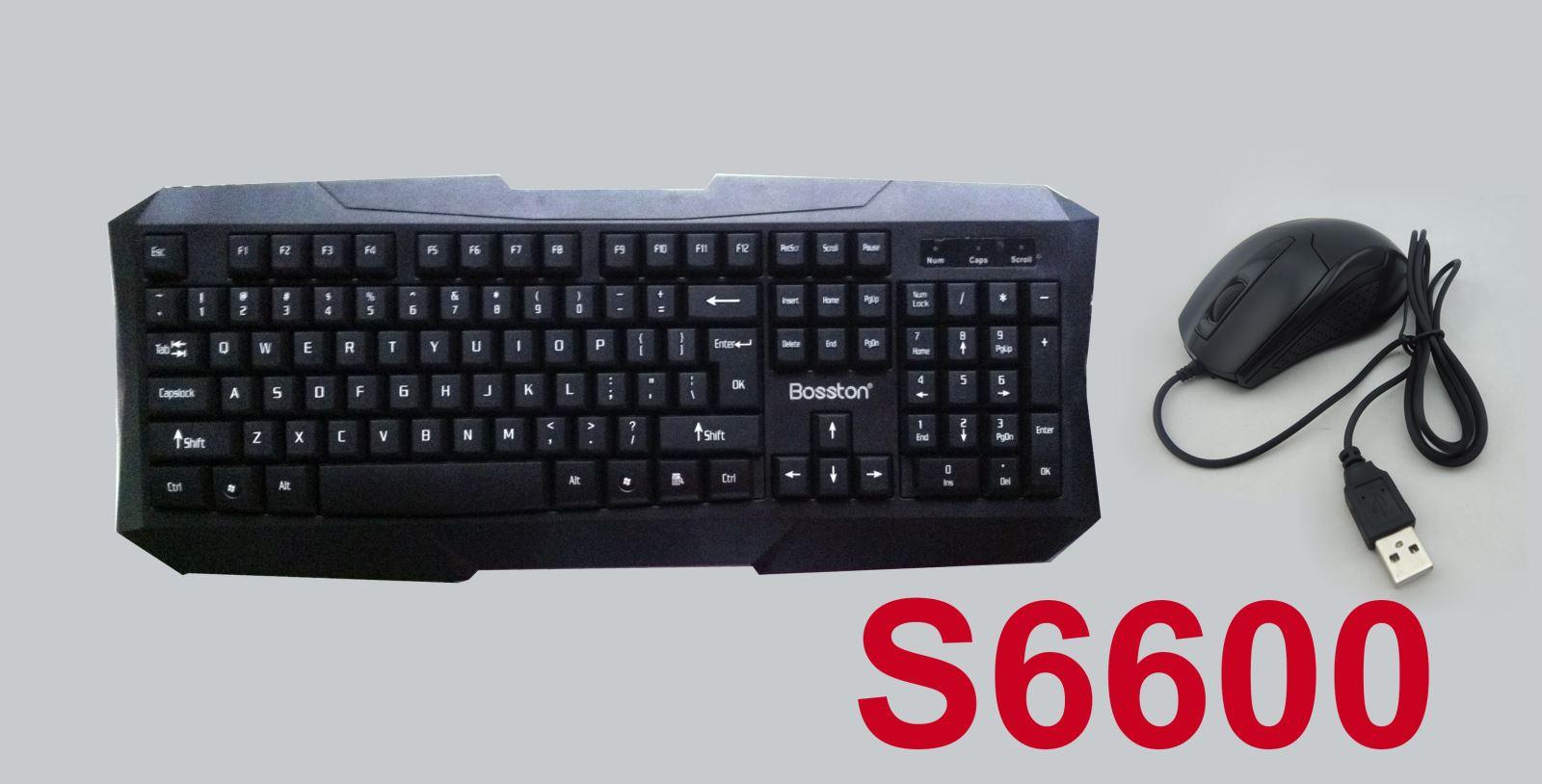 [HCM]Bộ bàn phím và chuột có dây Bosston S6600 - cổng USB