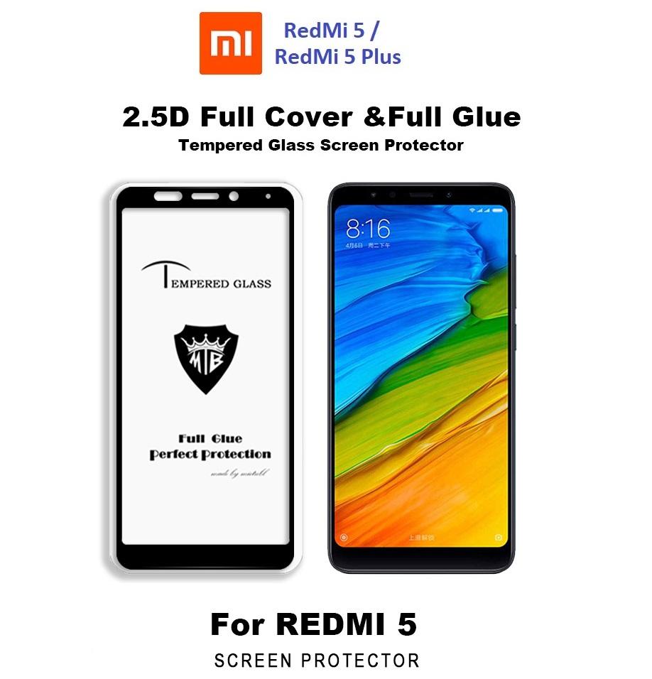 Kính cường lực full màn Xiaomi Redmi 5 Plus Đen