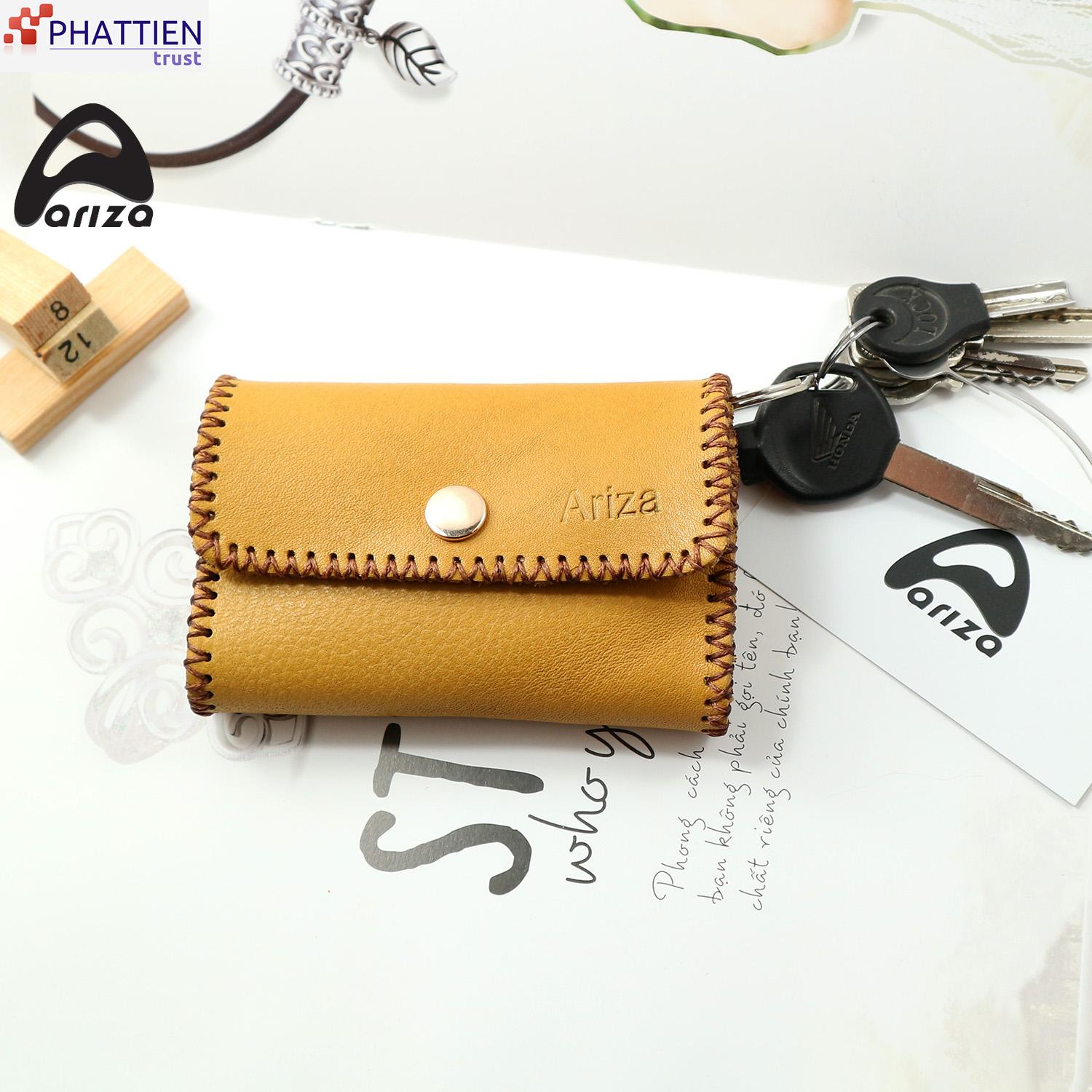 Bóp móc chìa khóa da bò thật 100% Ariza (Phát Tiến Shop)