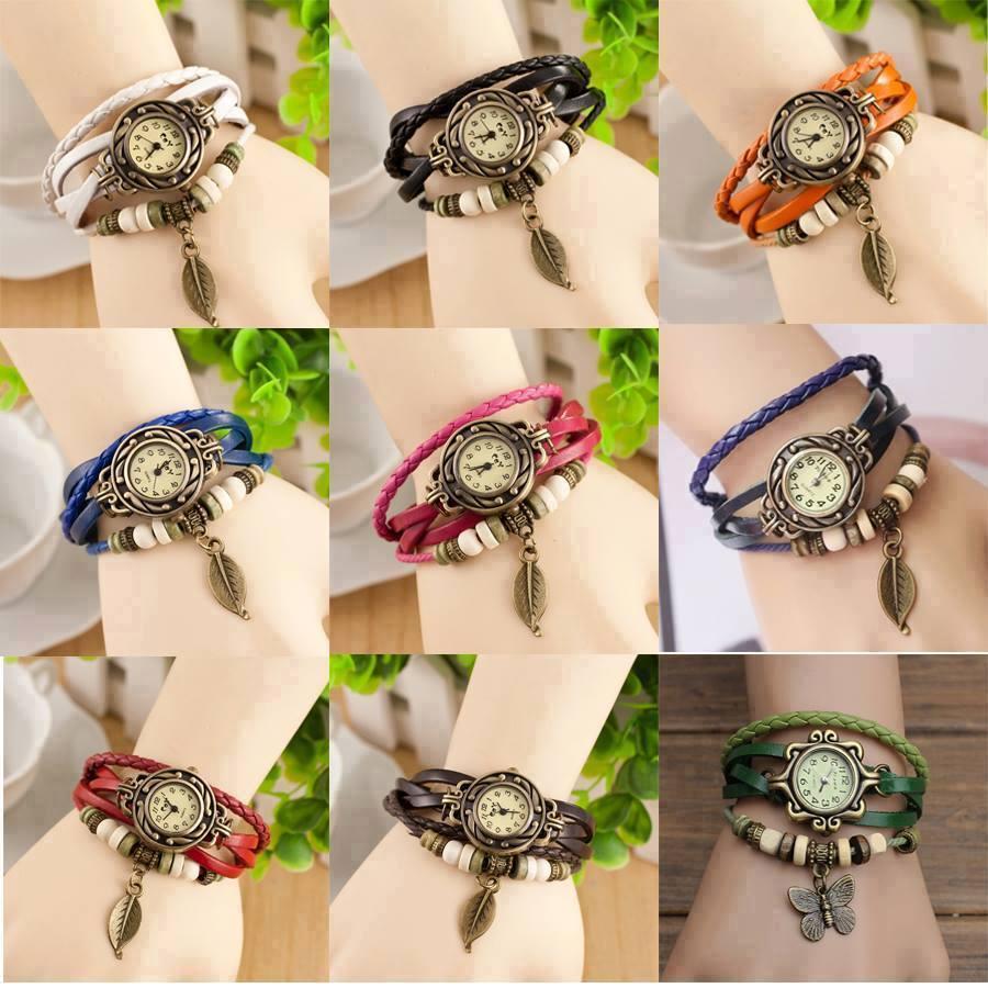 [HCM]Đồng hồ nữ dây giả da Vintage - MBAC  (Nâu)