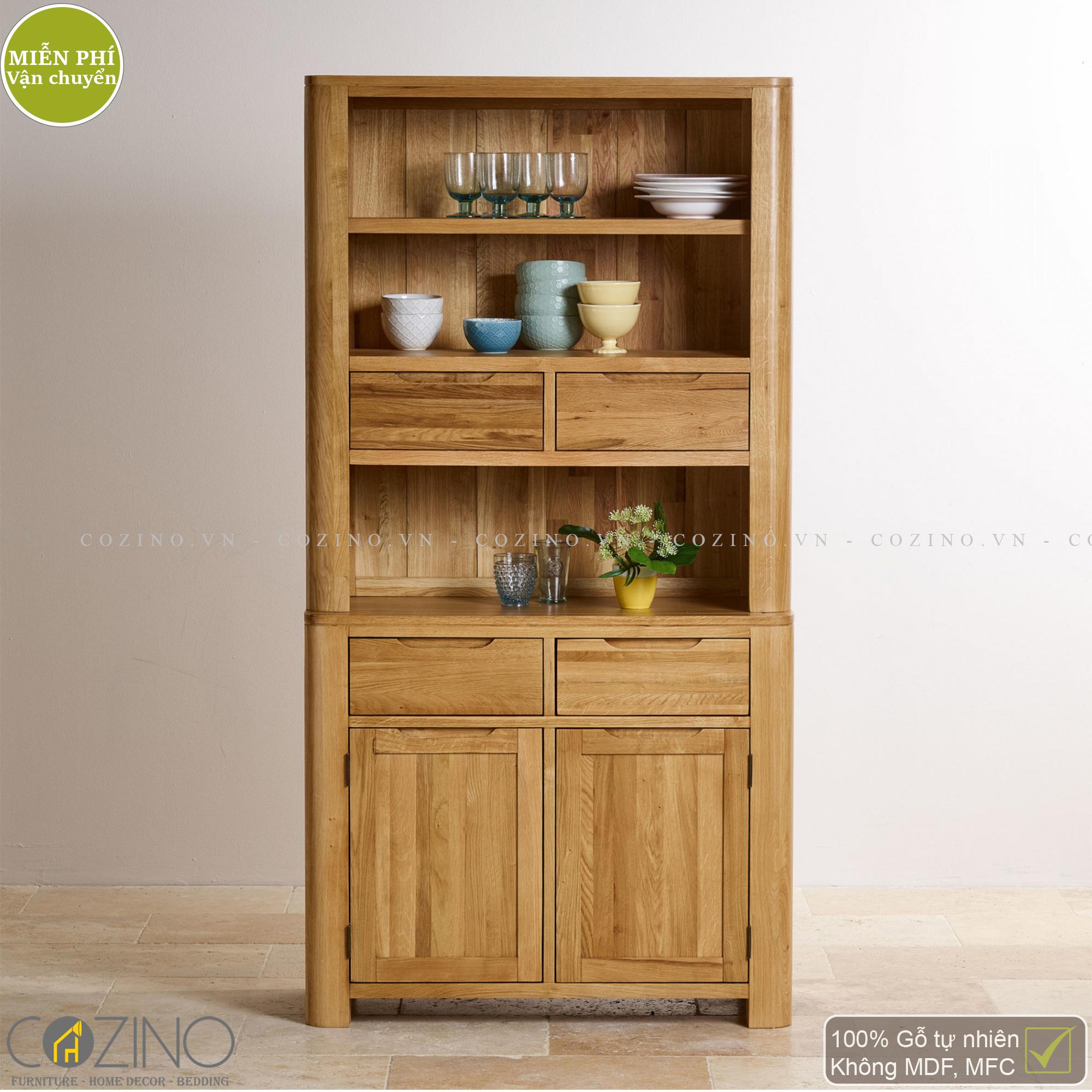 Tủ bếp nhỏ Emley gỗ sồi 1m