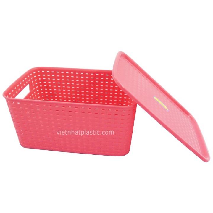 Combo 3 Rổ nhựa có nắp đậy Việt Nhật