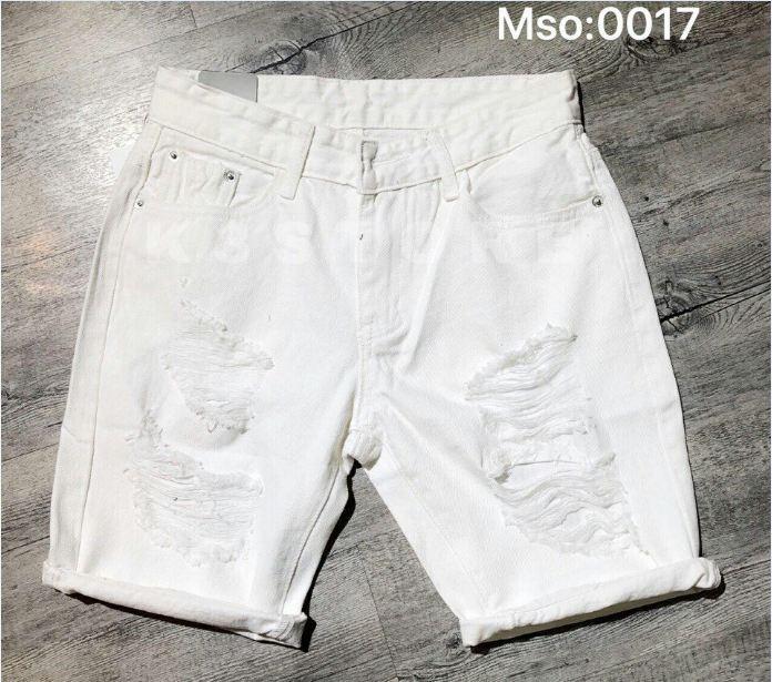 Quần short jean nam trắng rách cao cấp (HÀNG ĐẸP)