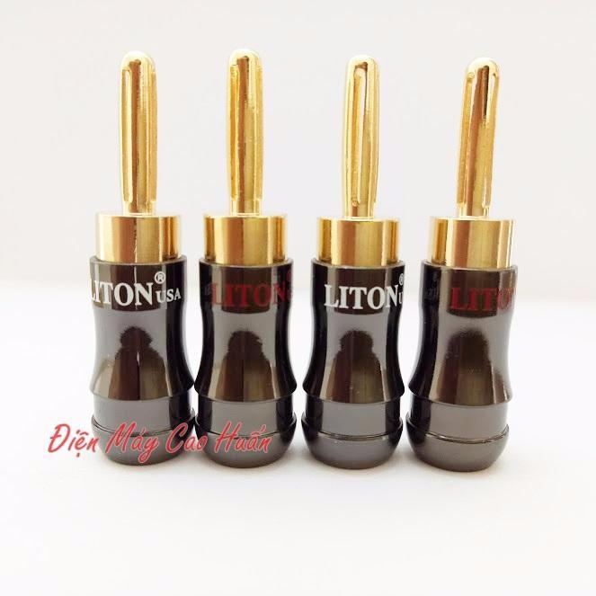 4 cái Jack loa Bắp chuối Liton đen bóng ( 2 Cặp)