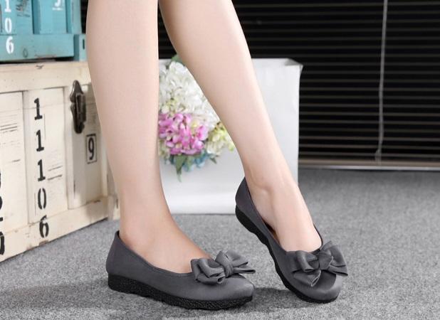 (Form rộng) Giày búp bê đính nơ xinh xắn dễ thương