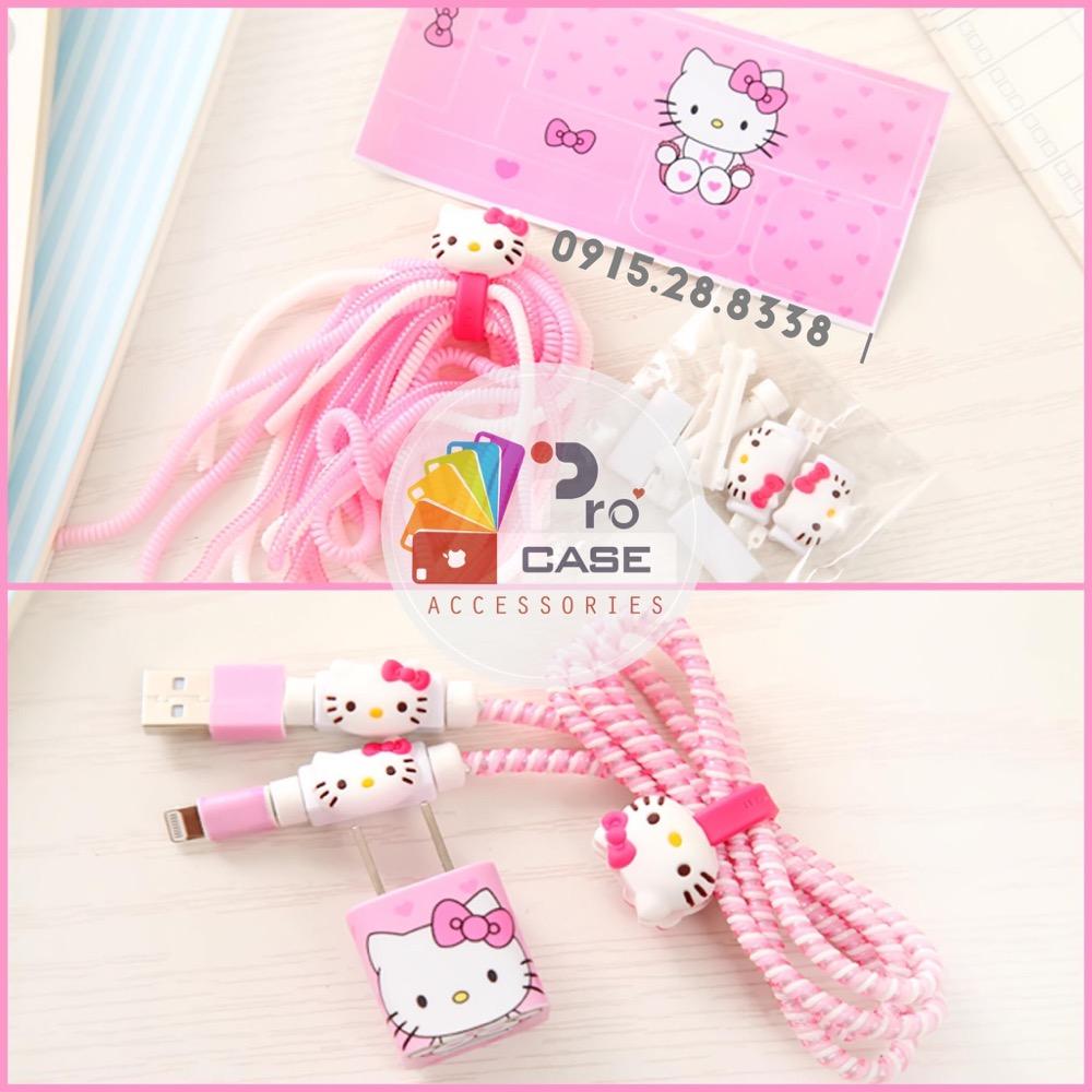 Bộ bảo vệ Cáp Sạc cho iPhone Kitty Hồng