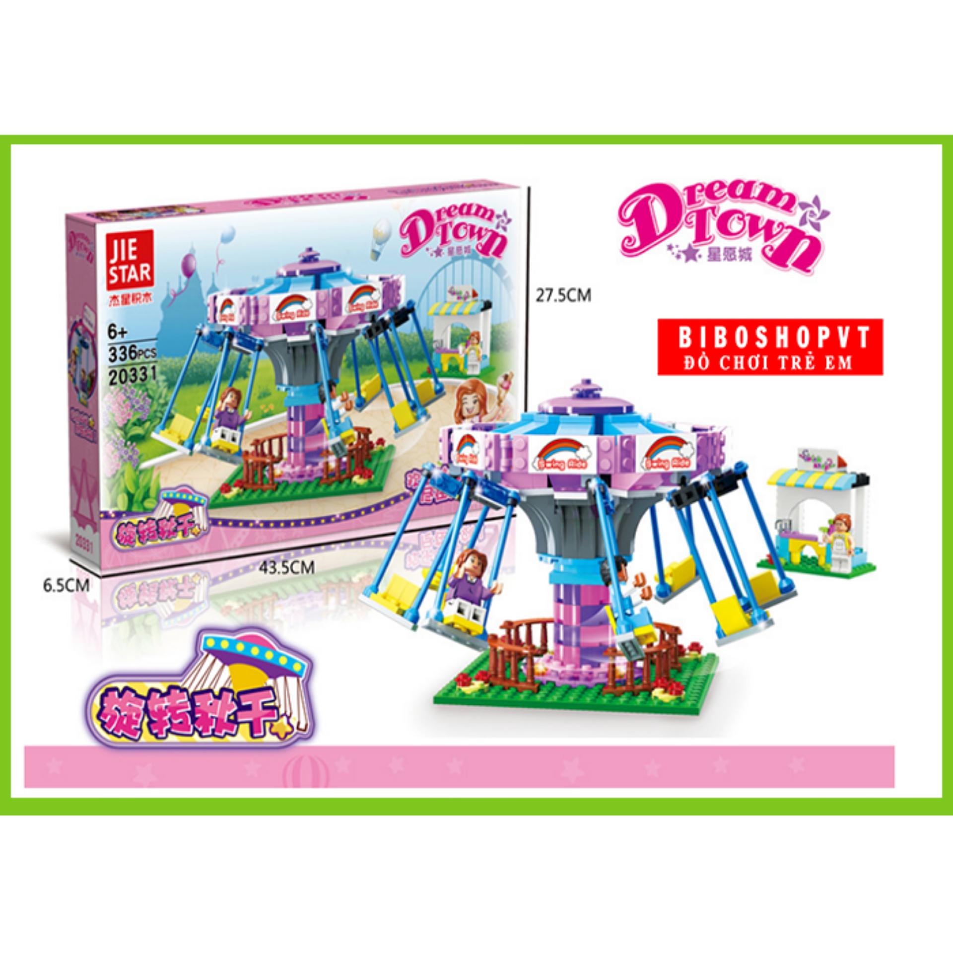 Bộ lắp ghép lego đu quay công viên cho bé gái