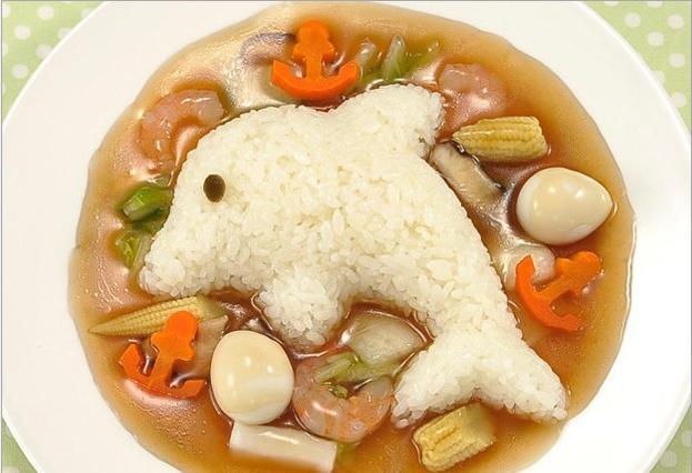 Khuôn nhấm cơm, bento hình cá heo, thỏ, bông hoa