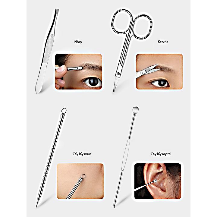 Bộ dụng cụ chăm sóc móng +  tai + da bỏ túi #02