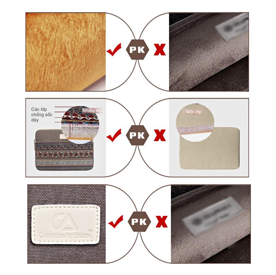 Túi chống sốc Macbook Laptop CanvasArtisan thổ cẩm dọc