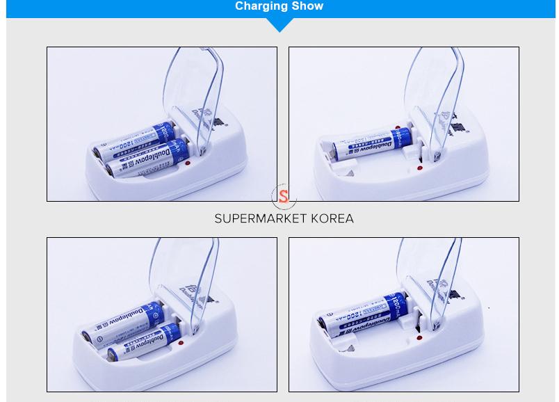 Bộ sạc pin 2 khe 1,5V cho Pin AA, AAA (Pin tiểu, Pin đũa)