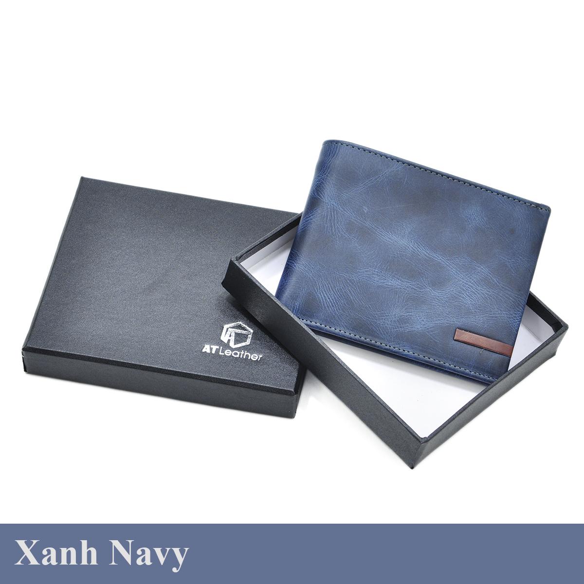 Ví nam da bò 063, chất da Pull-up sang mịn, form ví 11.5 x 10.5cm đựng vừa các loại giấy tờ,kèm hộp đựng Anh Thơ Leather