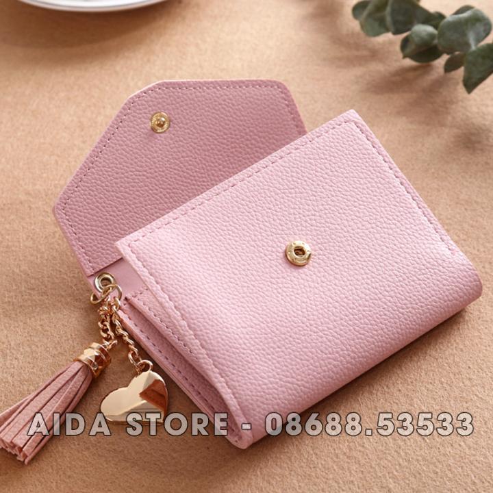 [HCM]Ví nữ MINI thời trang nắp gập tua rua - LetN