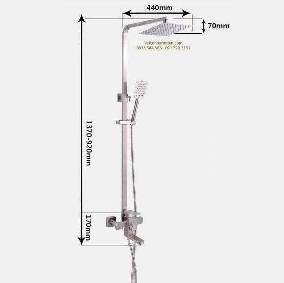 cây sen tắm inox 304 KAHOME FS6