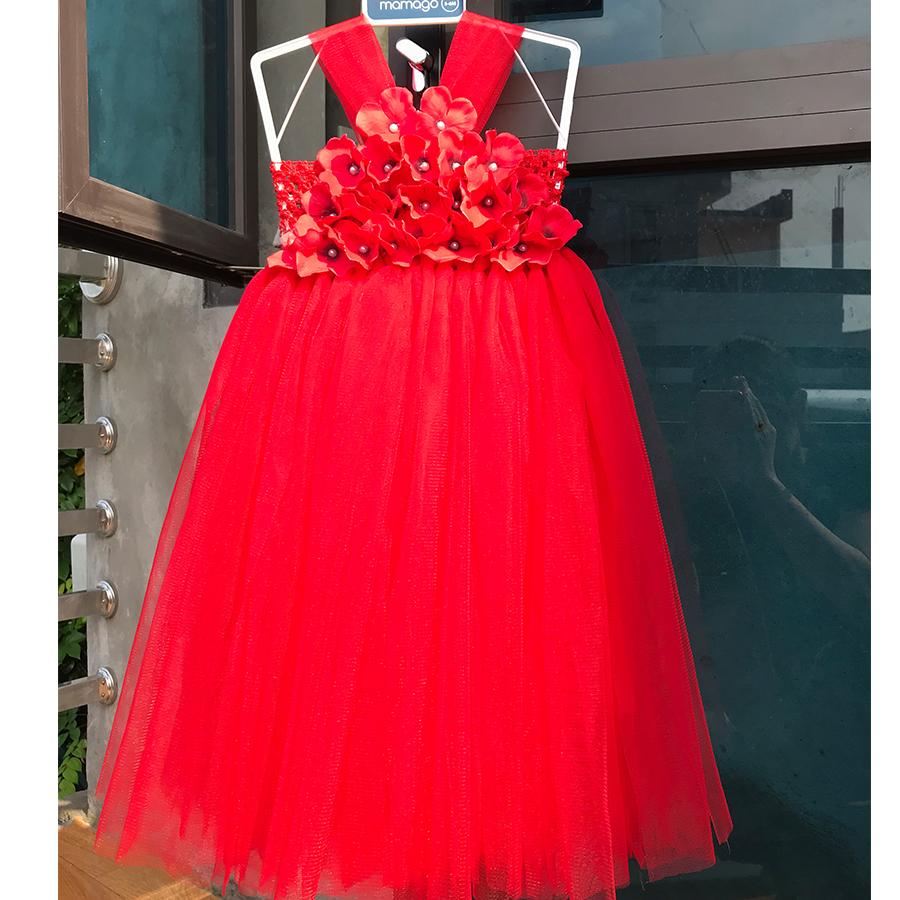 váy tutu đỏ yếm cho bé yêu diện thôi nôi