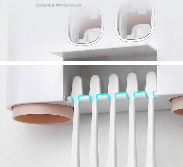 Bộ nhả kem đánh răng tự động 4 cốc cao cấp Ecoco sang trọng
