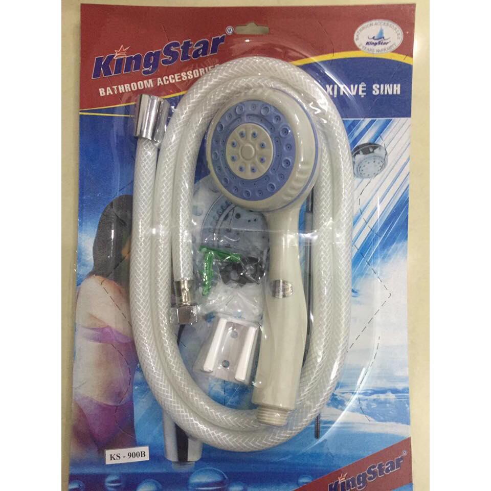 Bộ vòi sen 900B + dây sen nhựa chịu nhiệt + cài sen