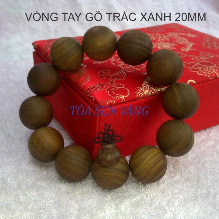 [HCM]VÒNG TAY GỖ TRẮC XANH 20MM