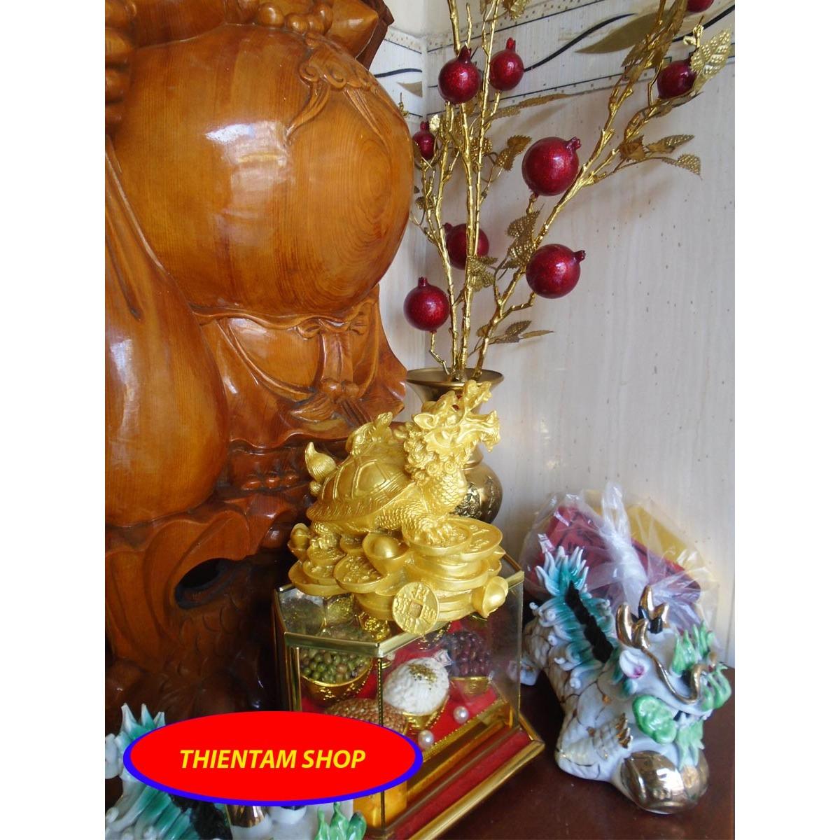 [HCM]Tượng Long Quy đại phát đá poly vàng (LQV01)