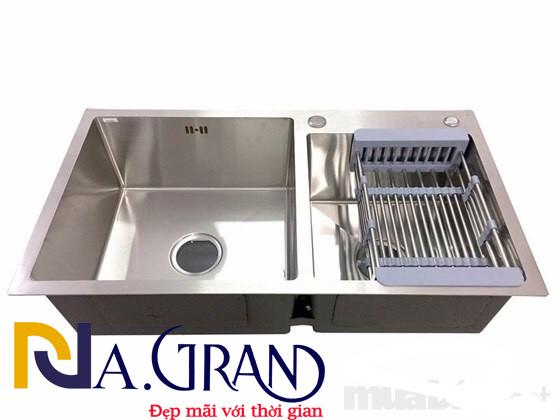 Chậu Rửa Chén Bát INOX 304 Cao Cấp N7 NA.GRAND Tặng Rổ Đa Năng và Bộ Xả Chậu