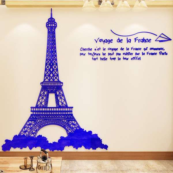 Tháp Eiffel 3D Lập Thể Tranh Dán Tường