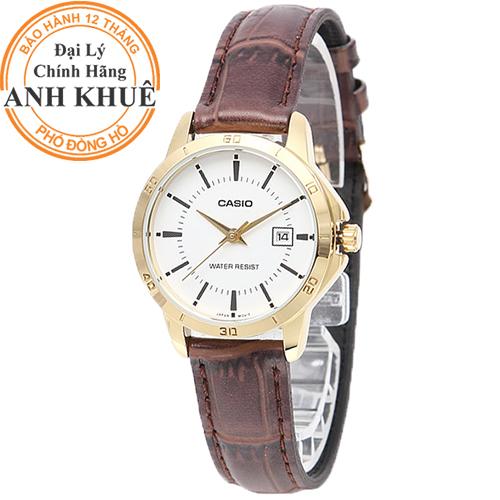 Đồng hồ nữ dây da Casio Anh Khuê LTP-V004GL-7AUDF