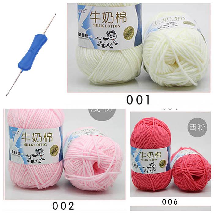 [HCM]3 cuộn len milk bò + 1 Kim móc