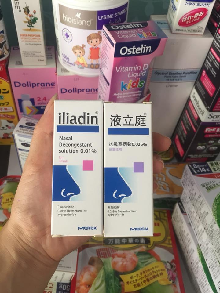 Thuốc nhỏ mũi iliadin 0.01% (5ml) (hộp)