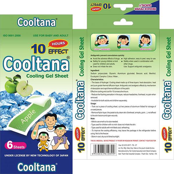 Combo 2 hộp miếng dán hạ sốt cooltana dịu ngay cơn sốt 6 miếng 1 hộp