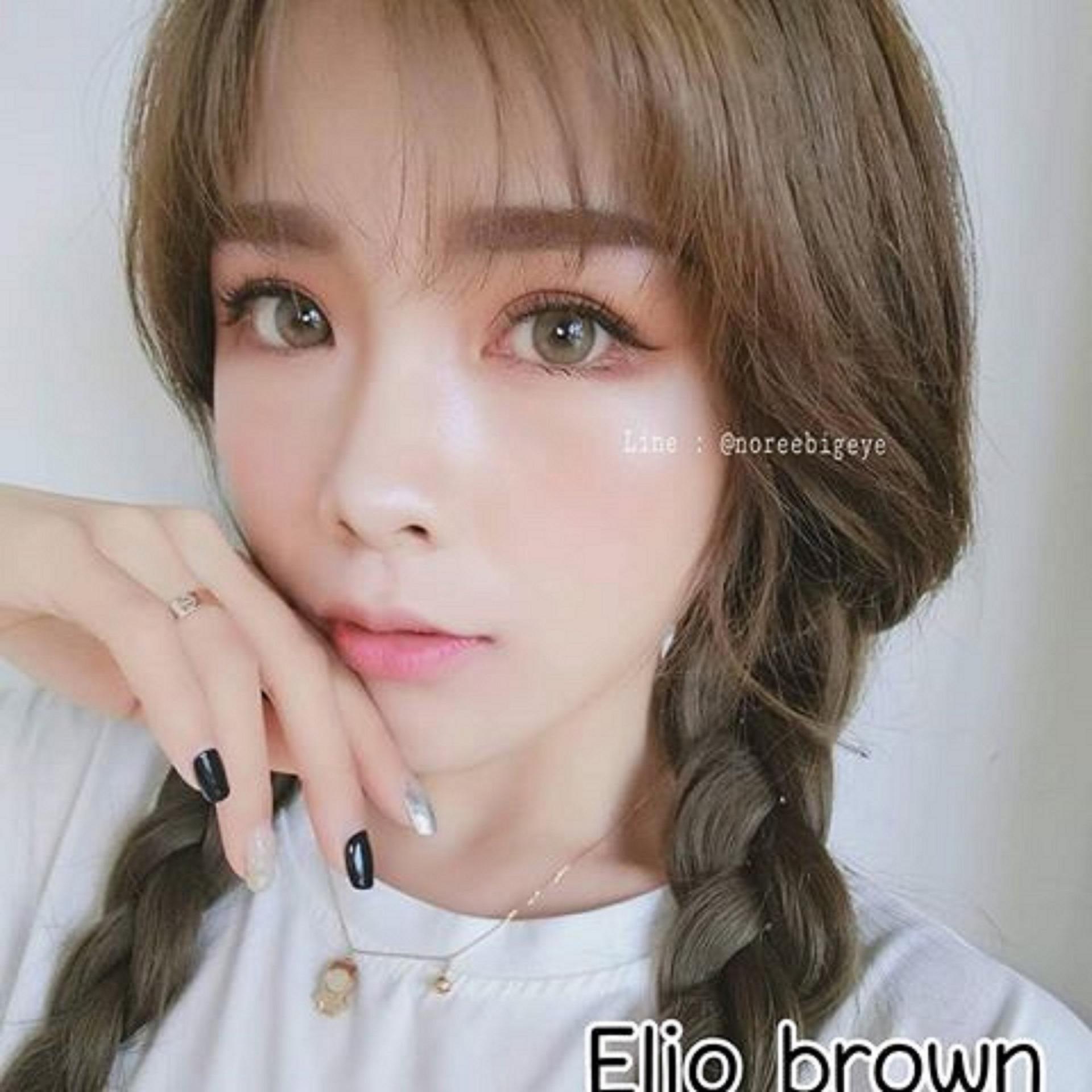 Contact Lens Brown Color Eye Accessory Yearly 0 Degree Korea 1 Gift Lenses Container CaseN (MS:84)