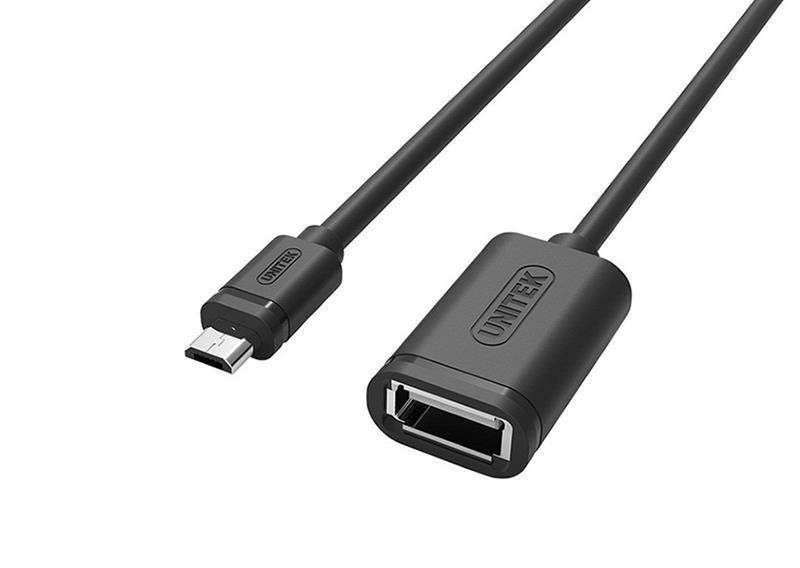 Cáp OTG Chuyển Micro USB sang USB 2.0 Unitek Y-C438 (Đen)