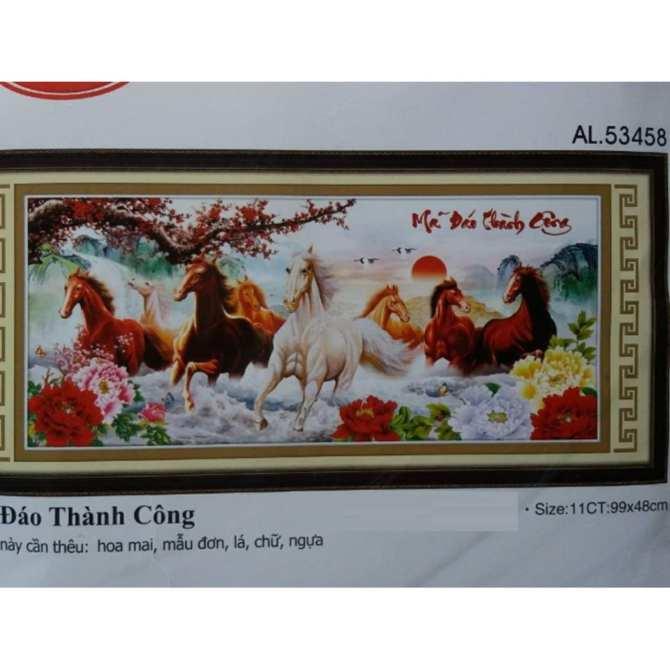 Tranh Thêu chữ thập Mã đáo thành công AL53458- Quốc Thịnh