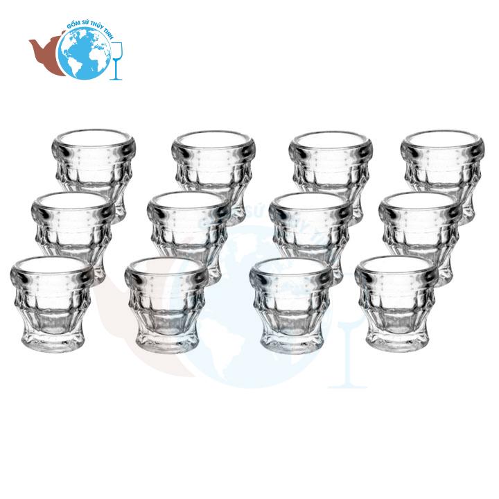 [HCM] Bộ 12 ly rươu mắt tre thủy tinh 5ml , 12 ly thủy tinh uống rượu
