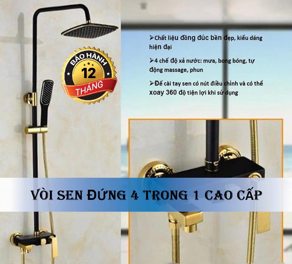 Thiết Bị Vệ SinhVòi Hoa Sen Bộ Cây Sen Đứng 4 Trong 1 , Thiết Kế Kiểu Dáng Hiện Đại Tinh Tế, Chất Liệu Đồng Đúc Cao Cấp.