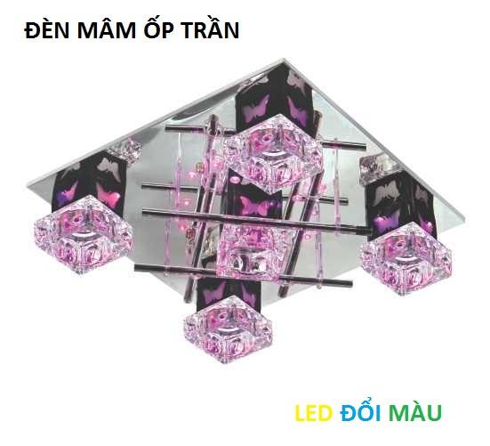 Đèn mâm trang trí ốp trần đổi màu NC 8374 led (Họa tiết)