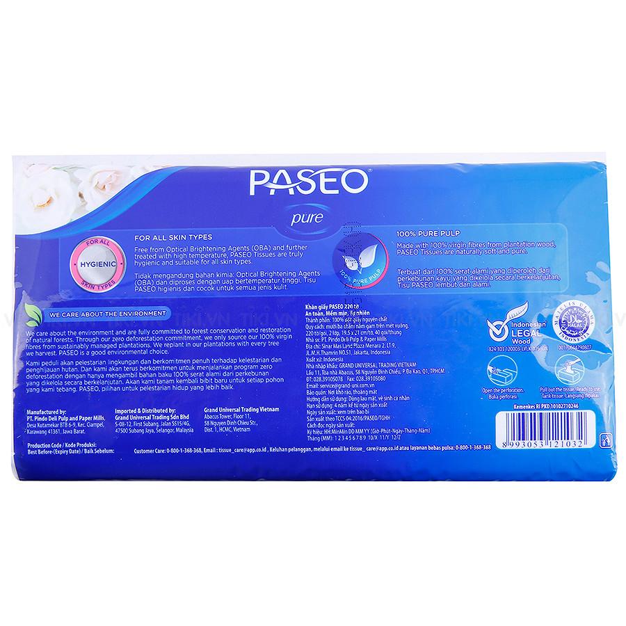 Khăn giấy Paseo 220 tờ ( hoa Hồng Trắng Vàng)