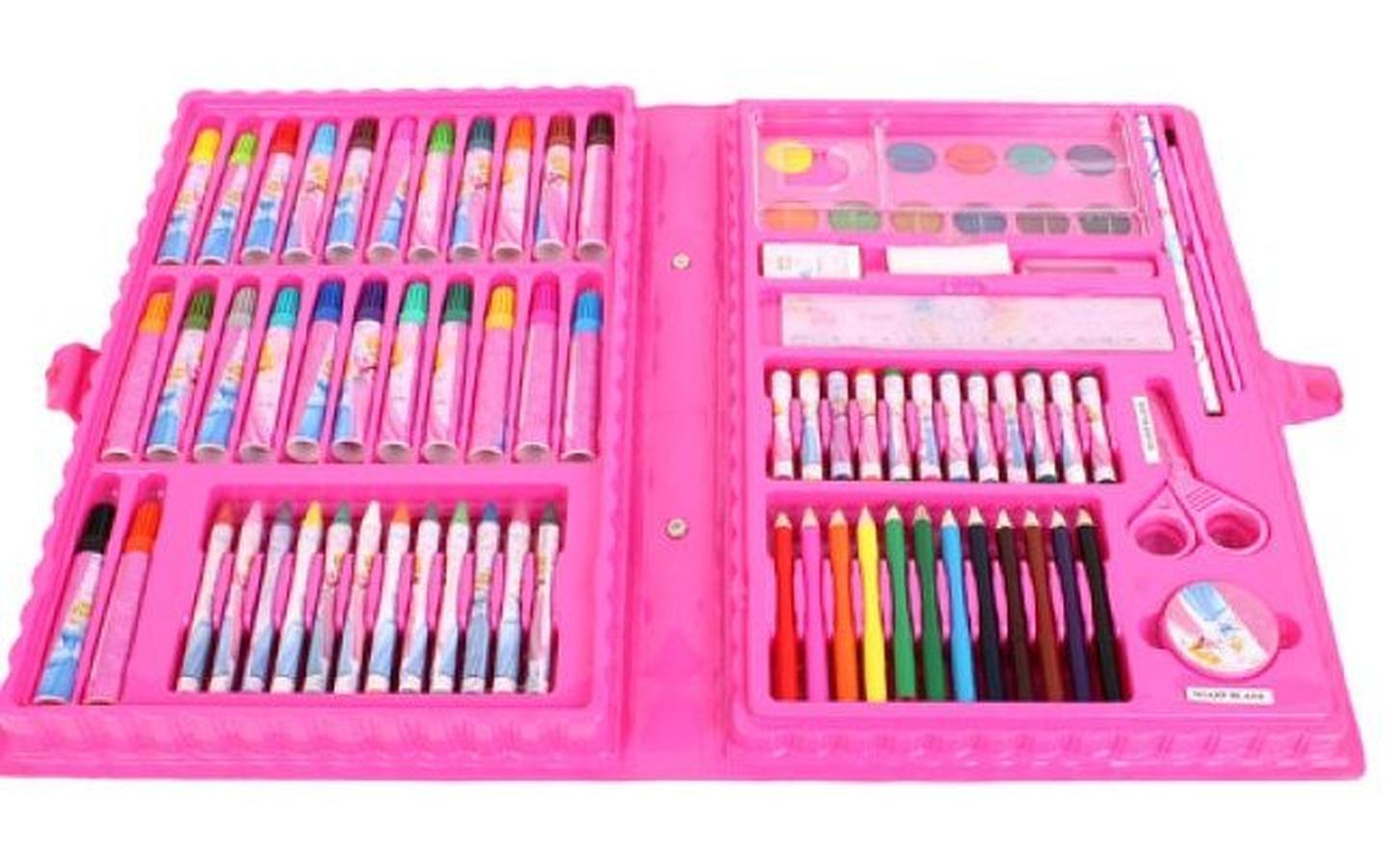 Bộ bút chì màu 86 món cho bé gái (Hộp mầu hồng)