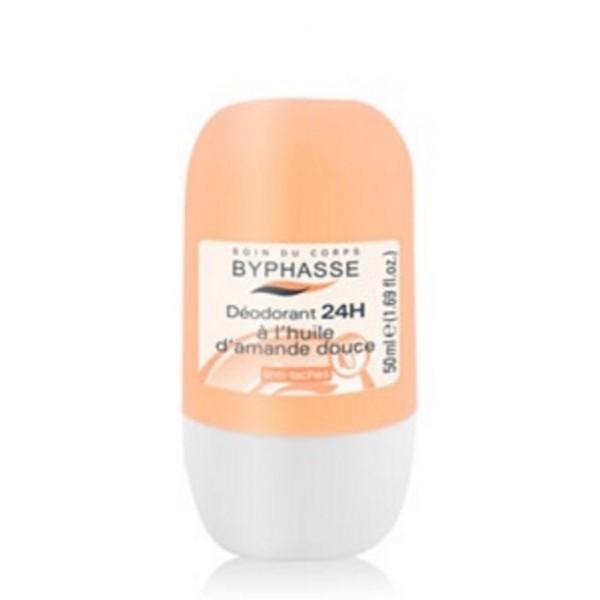 Lăn Khử Mùi Byphasse Hương hạnh nhân (24h deodorant sweet almond oil (roll-on) 50ml)