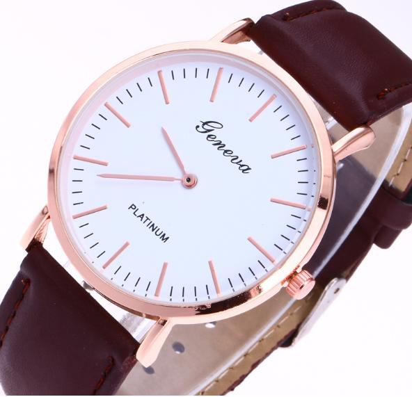 [HCM]Đồng hồ nữ dây da Gieneva A5119 (Nâu)